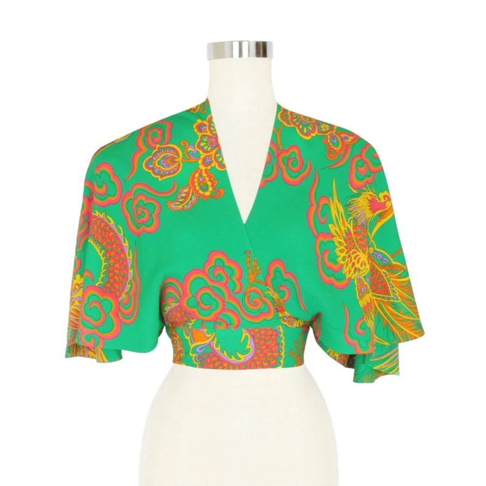 *SOLD* 1930s Wrap Top - Phoenix and Dragons - Picture 1 of 7